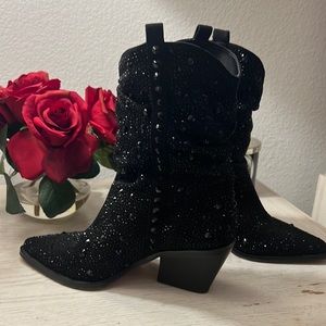 COPY - Jessica Simpson Black Rhinestone Booties size 6